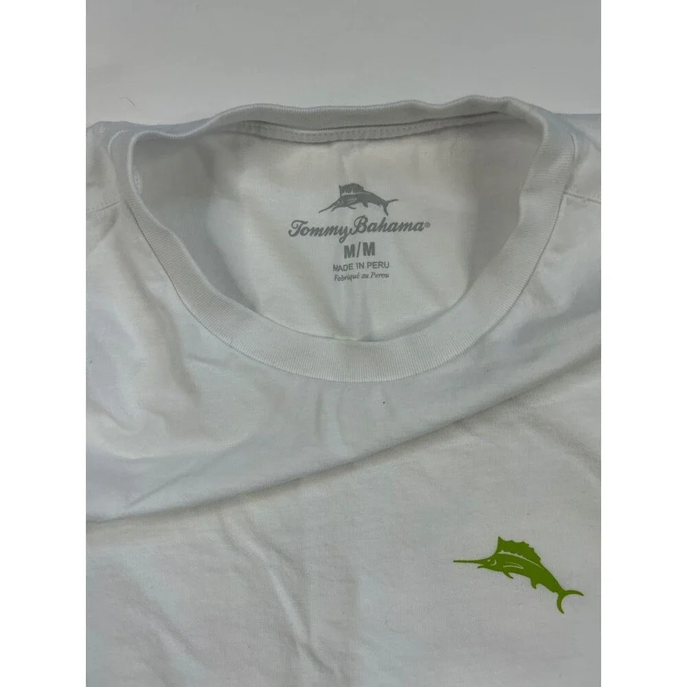 Tommy Bahama T-Shirt Men's Medium SS White Pickleball Thrist Place Champ